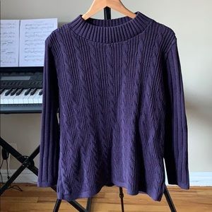 Purple Cable Knit Sweater